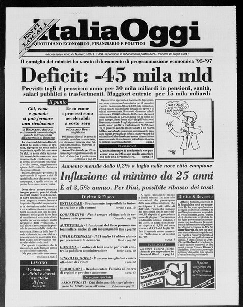 Italia oggi : quotidiano di economia finanza e politica